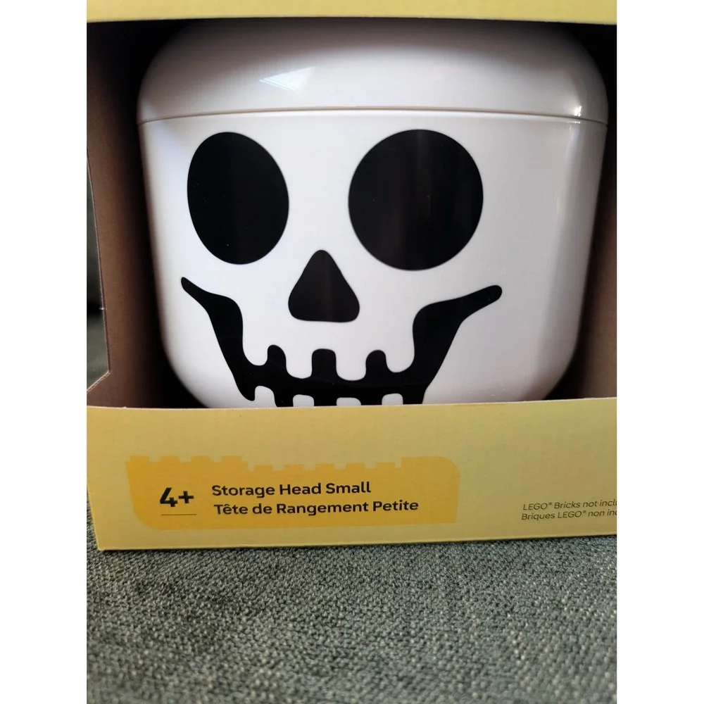LEGO Storage Head Small Skeleton Halloween Edition White Container Toy Box NEW